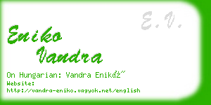 eniko vandra business card
